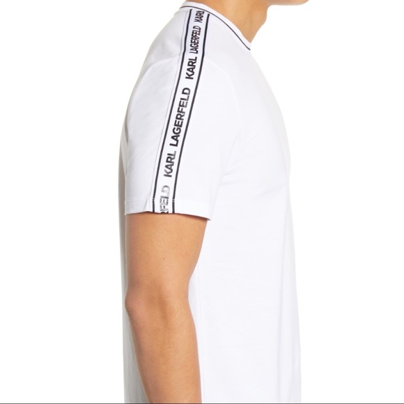 New Karl Lagerfeld Logo Tape Solid T shirt… - Picture 10 of 12